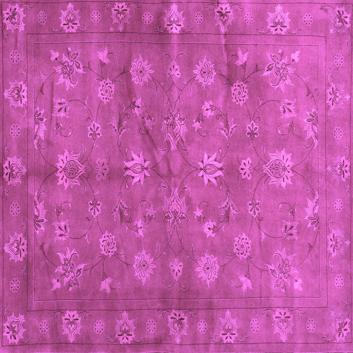 Square Abstract Purple Contemporary Rug, con1348pur
