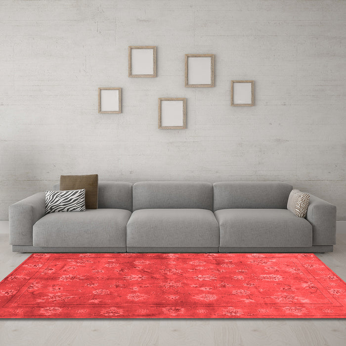 Contemporary Red Washable Rugs