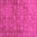 Square Abstract Pink Contemporary Rug, con1348pnk