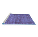 Sideview of Machine Washable Abstract Blue Contemporary Rug, wshcon1348blu