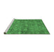 Sideview of Machine Washable Abstract Emerald Green Contemporary Area Rugs, wshcon1348emgrn