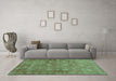 Machine Washable Abstract Turquoise Contemporary Area Rugs in a Living Room,, wshcon1348turq