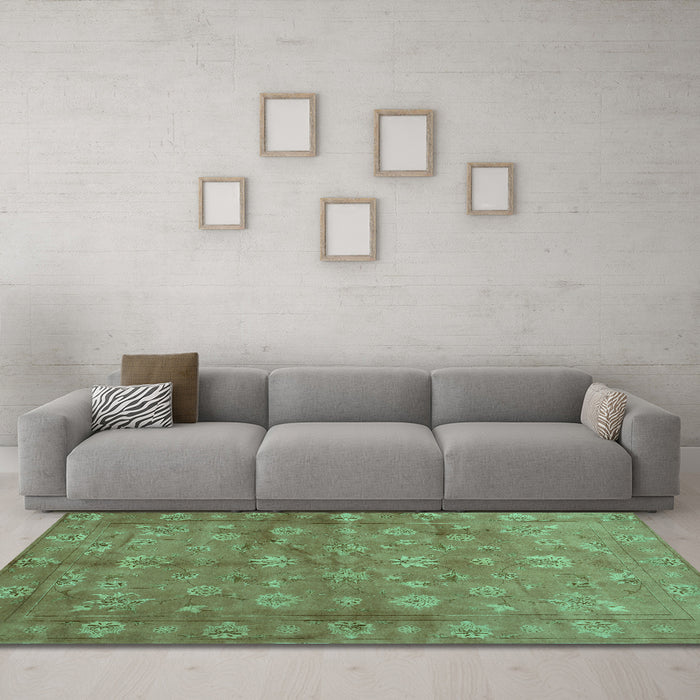 Machine Washable Abstract Turquoise Contemporary Area Rugs in a Living Room,, wshcon1348turq