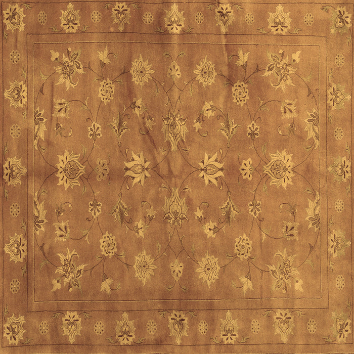 Square Machine Washable Abstract Brown Contemporary Rug, wshcon1348brn