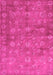 Machine Washable Abstract Pink Contemporary Rug, wshcon1348pnk