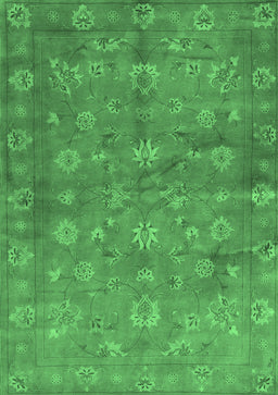 Abstract Emerald Green Contemporary Rug, con1348emgrn