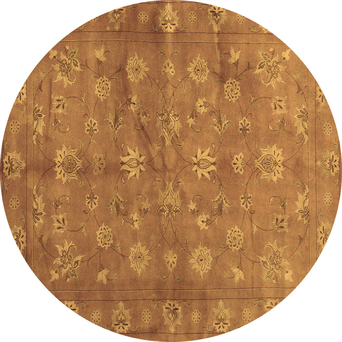 Round Machine Washable Abstract Brown Contemporary Rug, wshcon1348brn