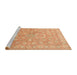 Serging Thickness of Machine Washable Contemporary Orange Rug, wshcon1349