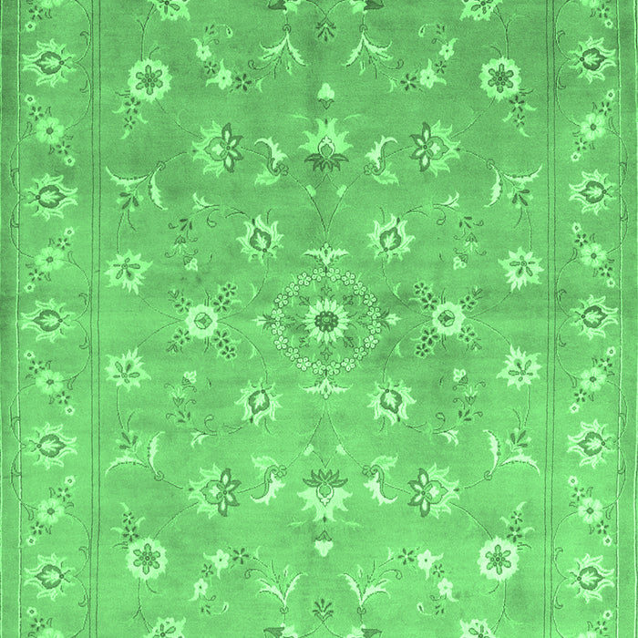 Machine Washable Abstract Emerald Green Contemporary Area Rugs, wshcon1349emgrn