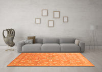 Machine Washable Abstract Orange Contemporary Rug, wshcon1349org