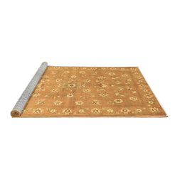 Sideview of Machine Washable Abstract Brown Contemporary Rug, wshcon1349brn