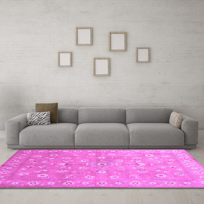 Machine Washable Abstract Purple Contemporary Area Rugs in a Living Room, wshcon1349pur