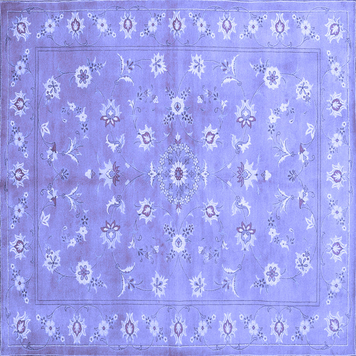 Square Machine Washable Abstract Blue Contemporary Rug, wshcon1349blu