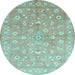 Round Machine Washable Abstract Light Blue Contemporary Rug, wshcon1349lblu