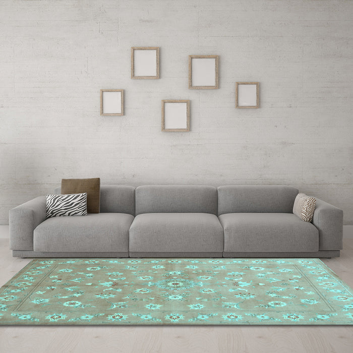 Machine Washable Abstract Light Blue Contemporary Rug in a Living Room, wshcon1349lblu