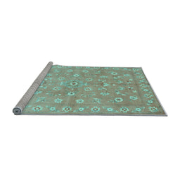 Sideview of Machine Washable Abstract Light Blue Contemporary Rug, wshcon1349lblu