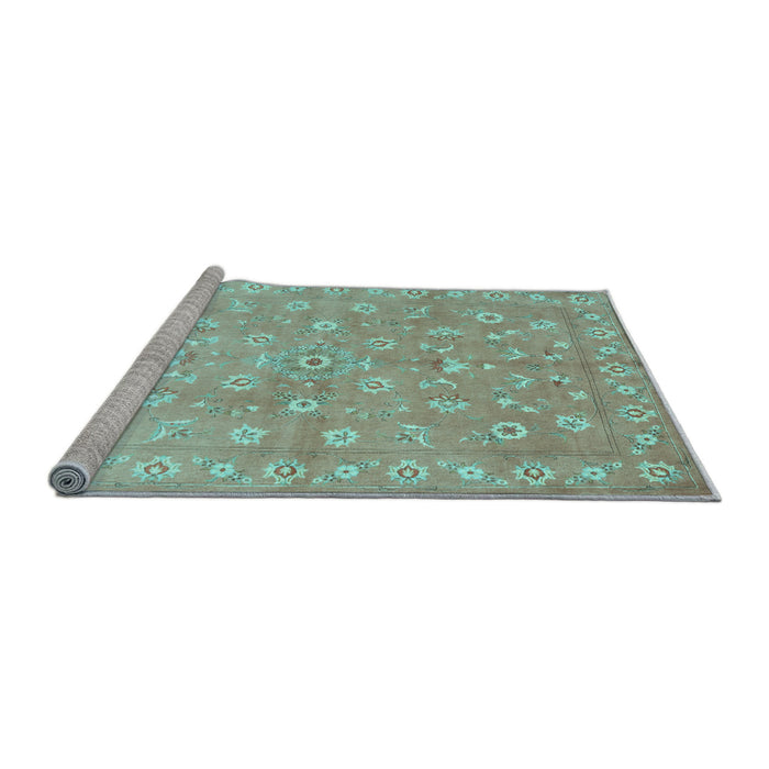 Sideview of Machine Washable Abstract Light Blue Contemporary Rug, wshcon1349lblu