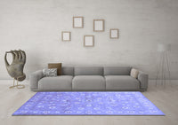 Machine Washable Abstract Blue Contemporary Rug, wshcon1349blu