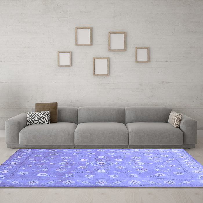 Machine Washable Abstract Blue Contemporary Rug in a Living Room, wshcon1349blu