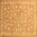 Square Abstract Brown Contemporary Rug, con1349brn