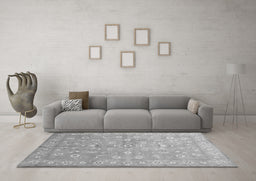 Machine Washable Abstract Gray Contemporary Rug in a Living Room,, wshcon1349gry