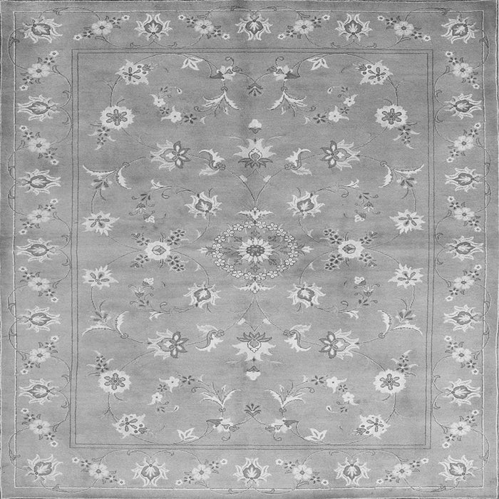 Round Machine Washable Abstract Gray Contemporary Rug, wshcon1349gry