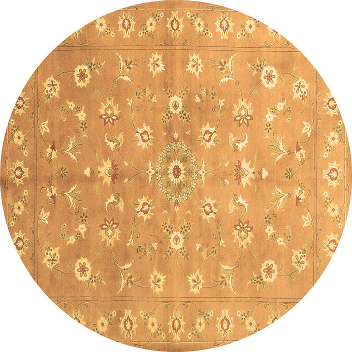 Round Machine Washable Abstract Brown Contemporary Rug, wshcon1349brn