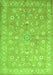 Serging Thickness of Machine Washable Abstract Green Contemporary Area Rugs, wshcon1349grn