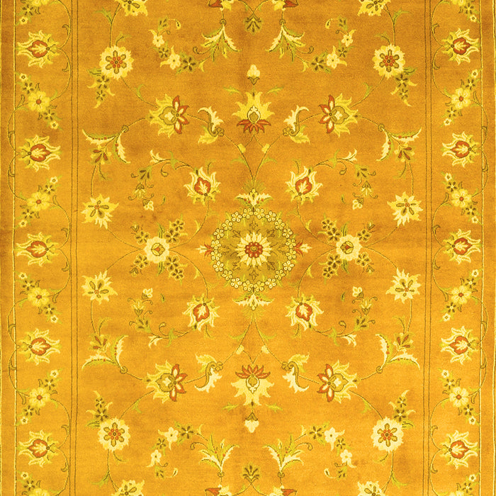 Abstract Yellow Contemporary Rug, con1349yw