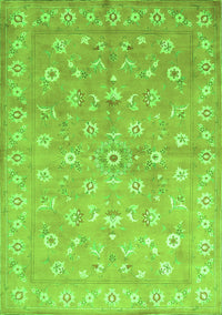 Abstract Green Contemporary Rug, con1349grn