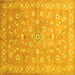 Square Abstract Yellow Contemporary Rug, con1349yw