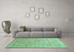 Machine Washable Abstract Turquoise Contemporary Area Rugs in a Living Room,, wshcon1349turq