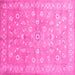 Square Abstract Pink Contemporary Rug, con1349pnk