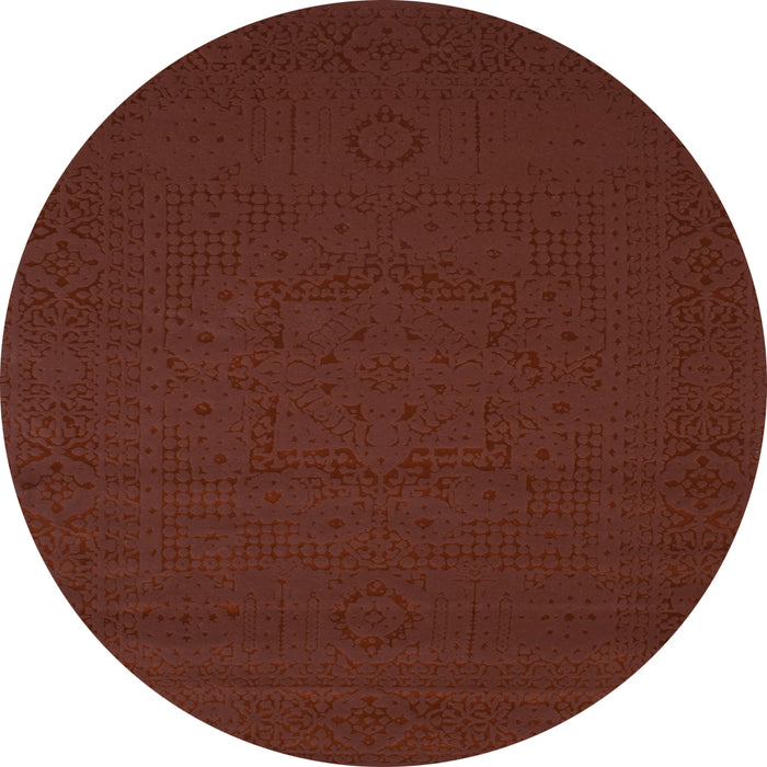 Round Abstract Light Blue Contemporary Rug, con134lblu