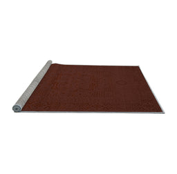Sideview of Machine Washable Abstract Light Blue Contemporary Rug, wshcon134lblu