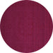 Round Machine Washable Abstract Purple Contemporary Area Rugs, wshcon134pur