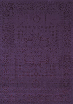 Abstract Blue Contemporary Rug, con134blu