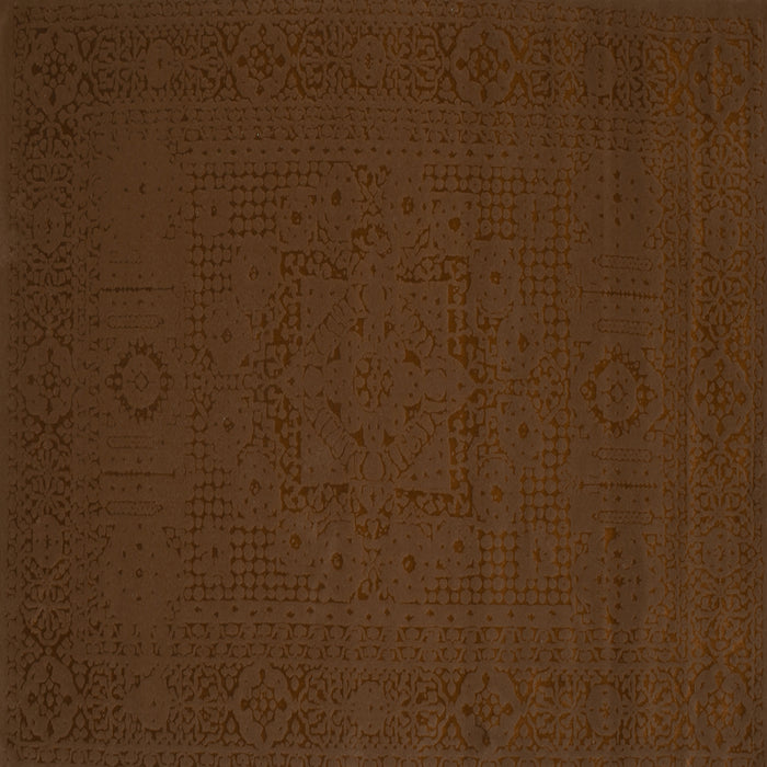 Square Abstract Turquoise Contemporary Rug, con134turq