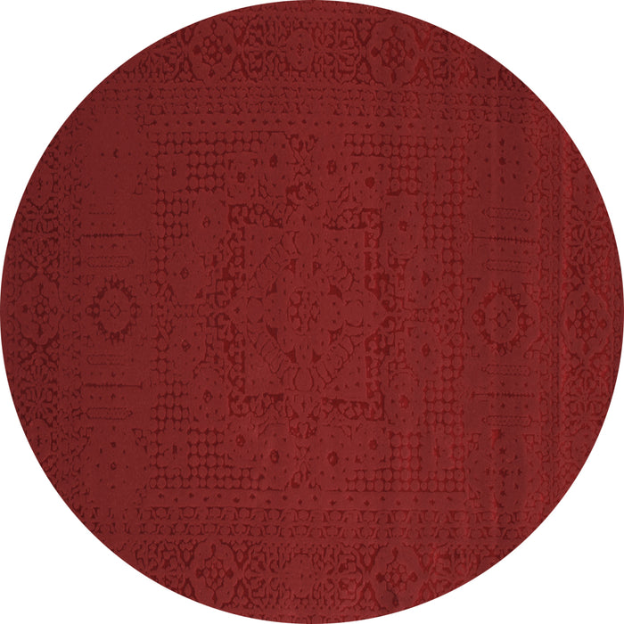 Round Abstract Brown Contemporary Rug, con134brn