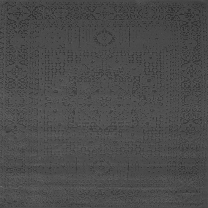 Round Machine Washable Abstract Gray Contemporary Rug, wshcon134gry