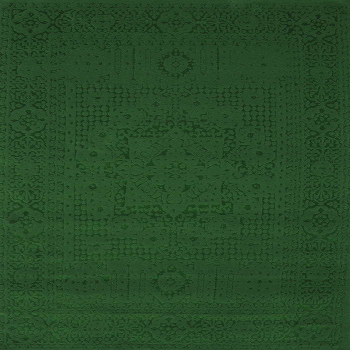 Square Abstract Emerald Green Contemporary Rug, con134emgrn