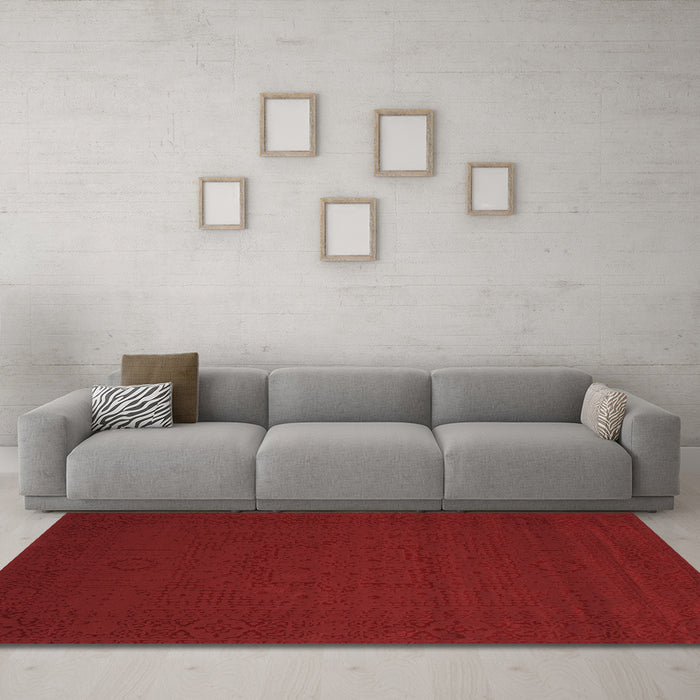 Machine Washable Abstract Brown Contemporary Rug in a Living Room,, wshcon134brn