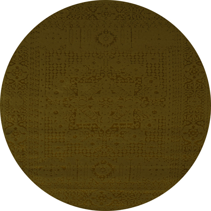 Square Abstract Green Contemporary Rug, con134grn