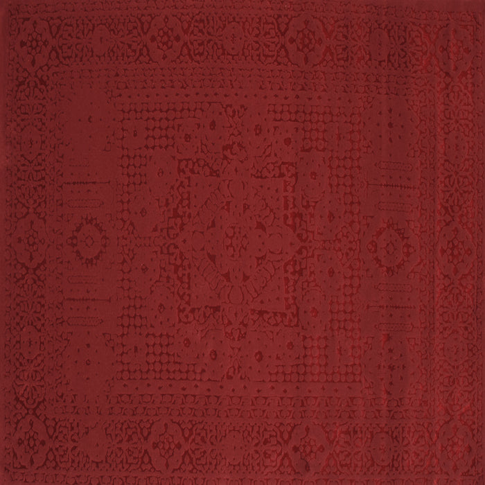 Square Machine Washable Abstract Brown Contemporary Rug, wshcon134brn