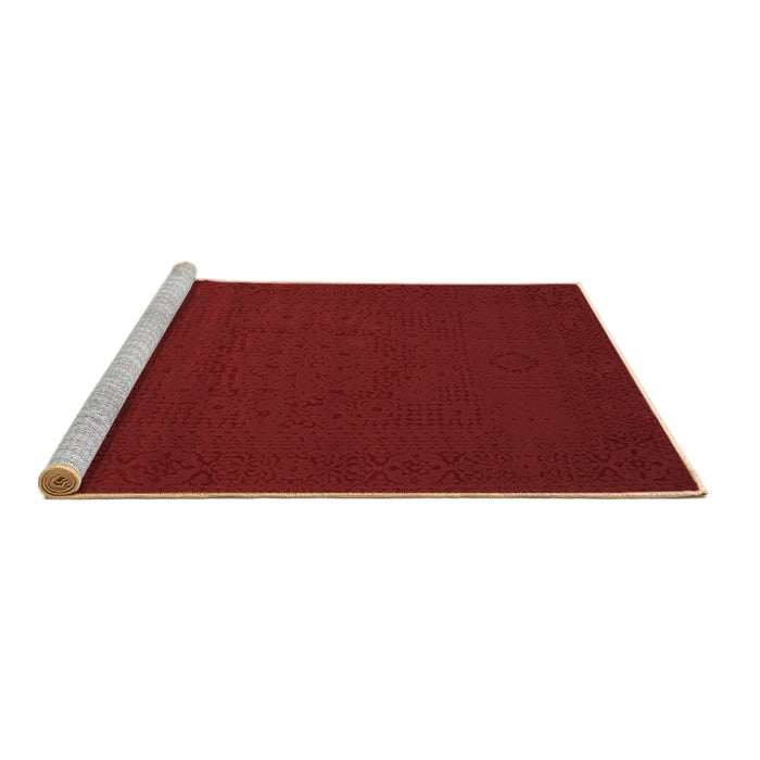 Sideview of Machine Washable Abstract Brown Contemporary Rug, wshcon134brn