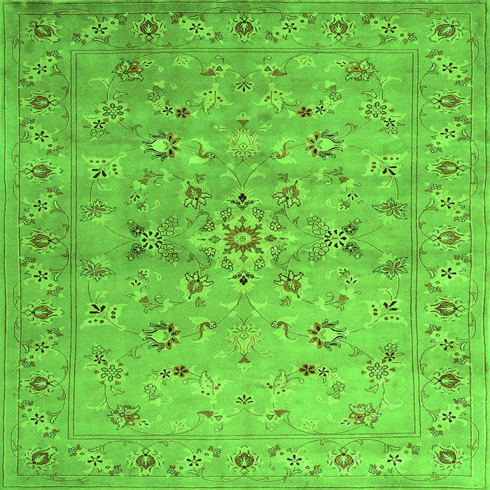 Serging Thickness of Abstract Green Contemporary Rug, con1350grn