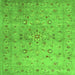 Serging Thickness of Abstract Green Contemporary Rug, con1350grn