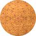 Square Abstract Orange Contemporary Rug, con1350org