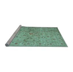 Sideview of Machine Washable Abstract Light Blue Contemporary Rug, wshcon1350lblu