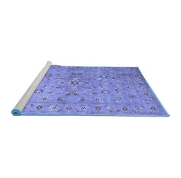 Sideview of Machine Washable Abstract Blue Contemporary Rug, wshcon1350blu